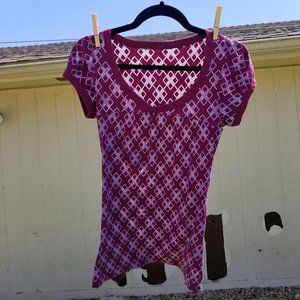 Retro Burgundy Argyle Tee